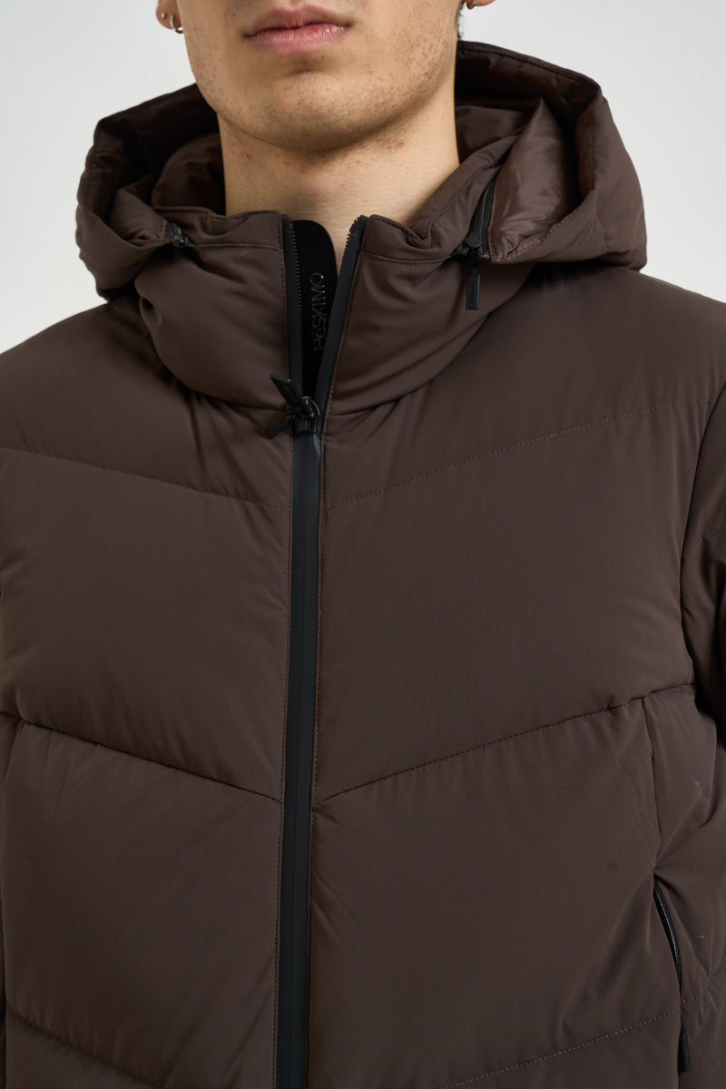 Piumino uomo trapuntato marrone HE2440018 MORO HESKIMO 