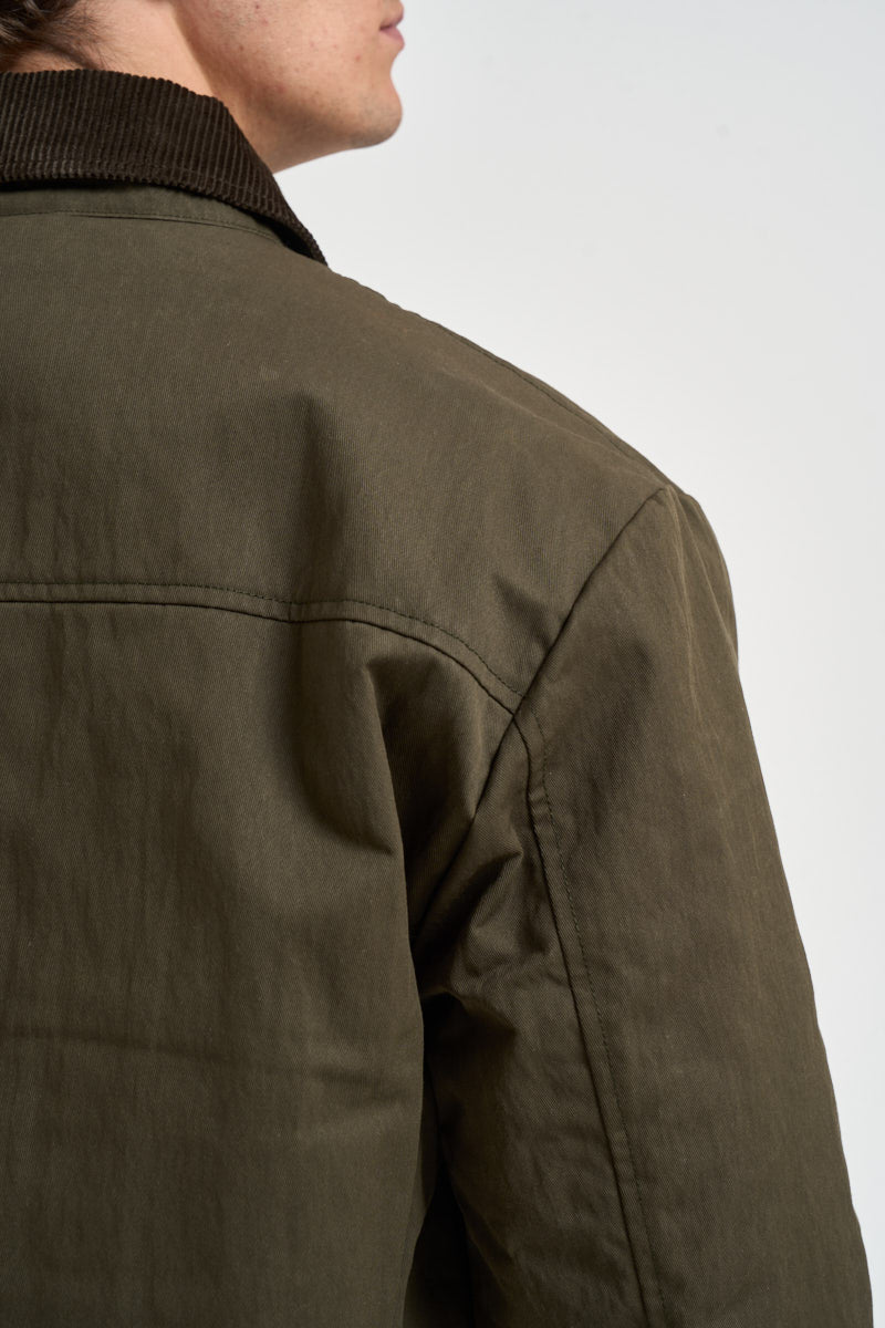 Giacca uomo colletto in velluto verde oliva HWMJKT011 GREEN HOMEWARD 