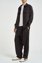 Camicia uomo con tasche a patta moro C1I9MBV MORO IMPERIAL 