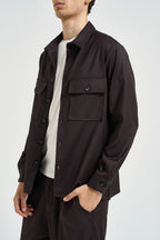 Camicia uomo con tasche a patta moro C1I9MBV MORO IMPERIAL 