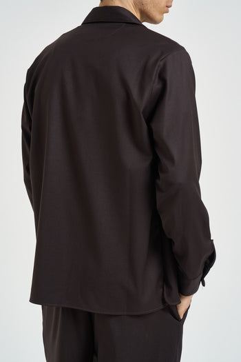 Camicia uomo con tasche a patta moro - 6