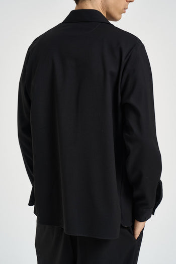 Camicia uomo con tasche a patta nera - 5