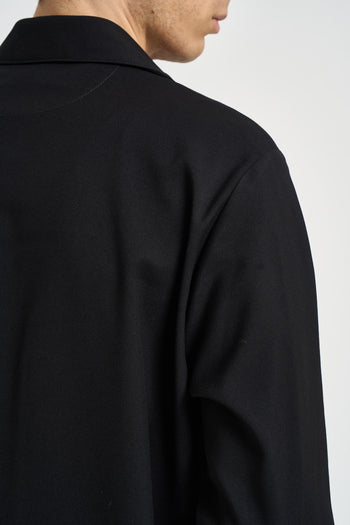 Camicia uomo con tasche a patta nera - 6