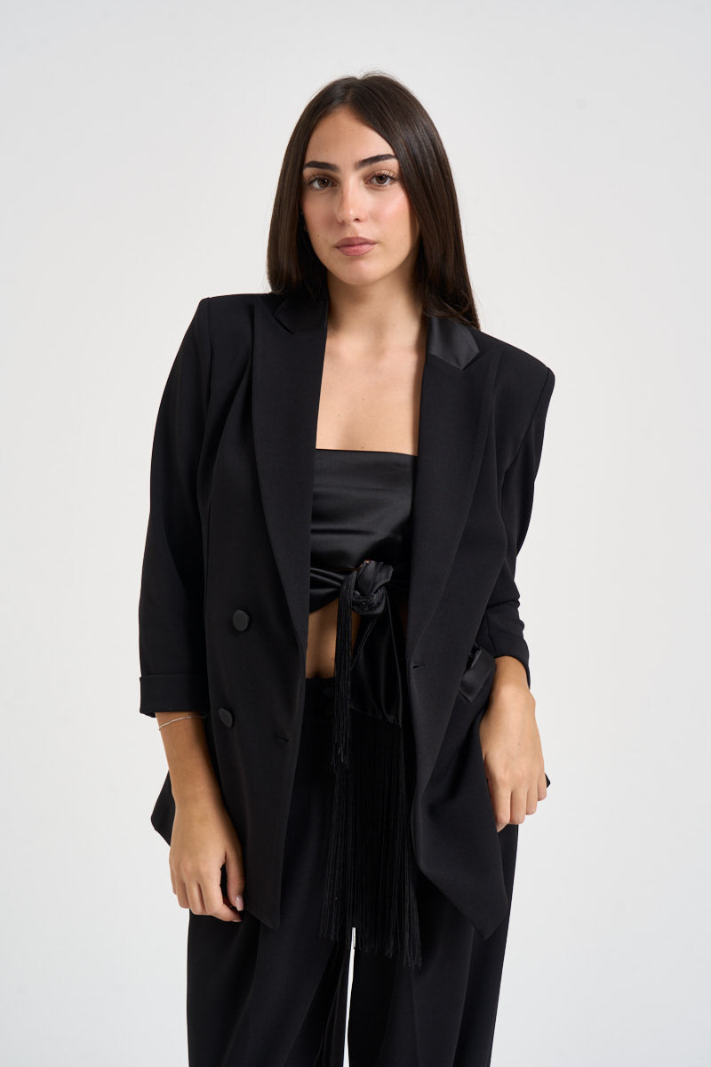 Blazer donna doppiopetto nero JU25MAW NERO IMPERIAL 