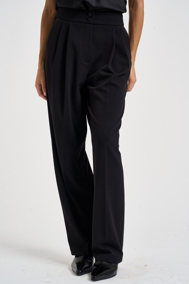 Pantaloni donna vita alta neri P7J9MAW NERO IMPERIAL 
