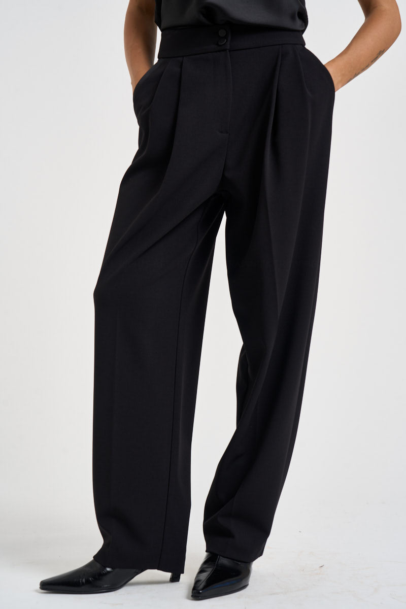 Pantaloni donna vita alta neri P7J9MAW NERO IMPERIAL 