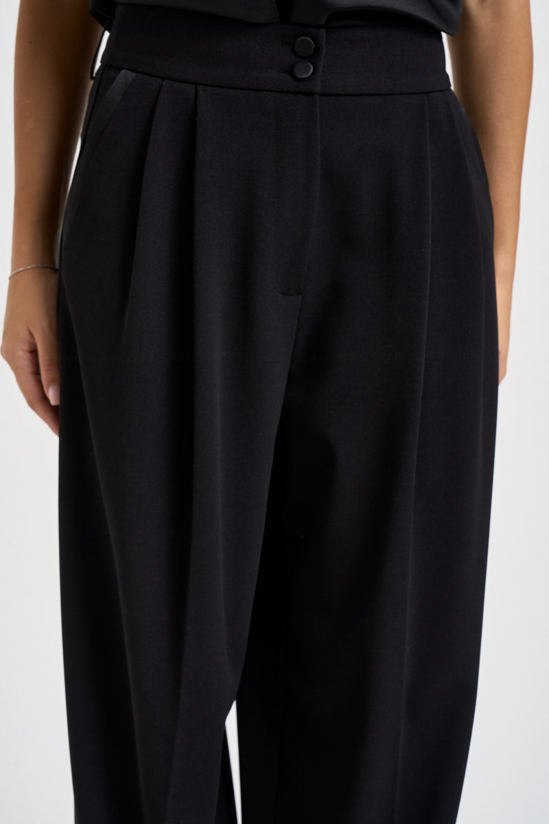 Pantaloni donna vita alta neri P7J9MAW NERO IMPERIAL 