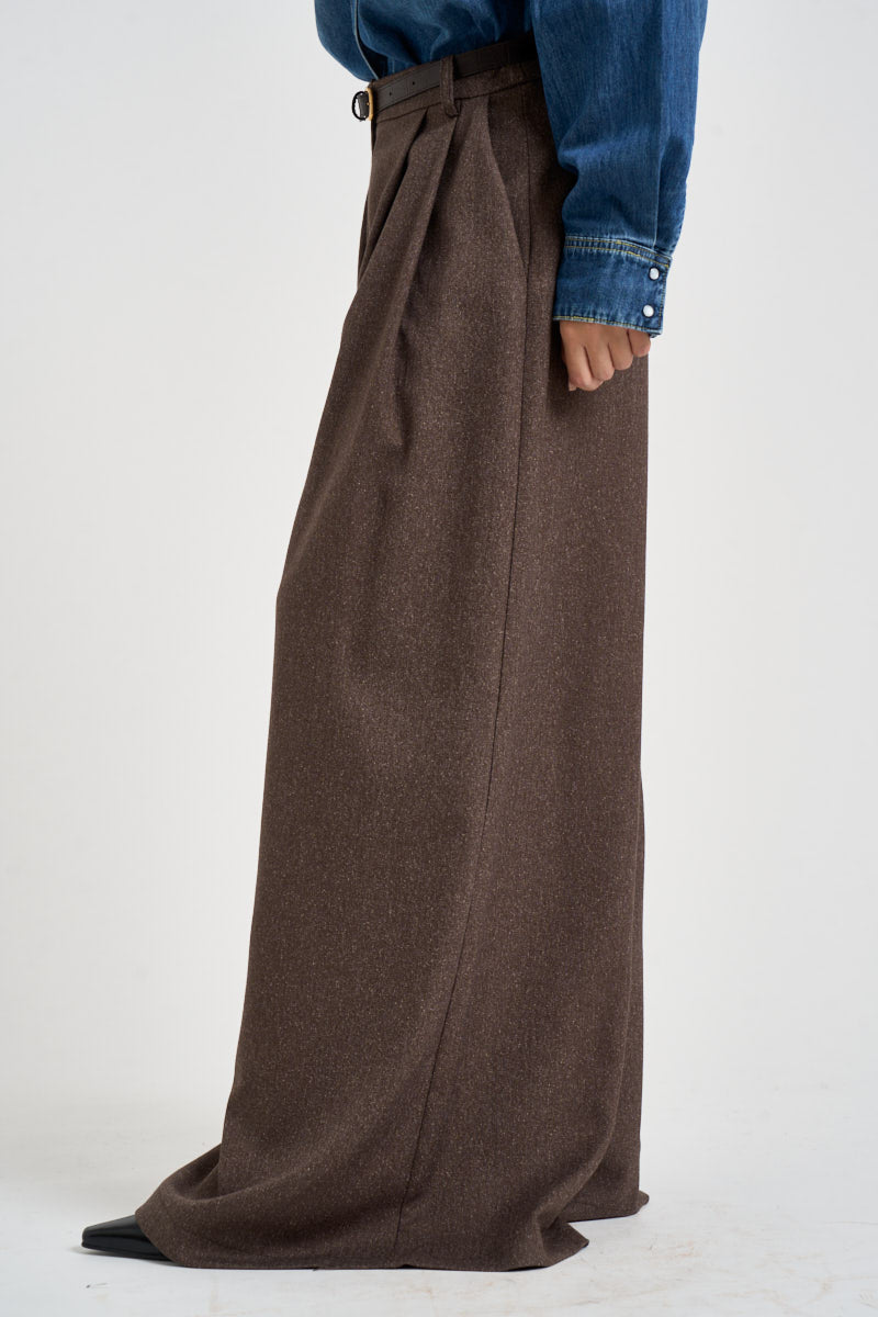 Pantaloni donna a palazzo marroni P9I8MFH MORO IMPERIAL 