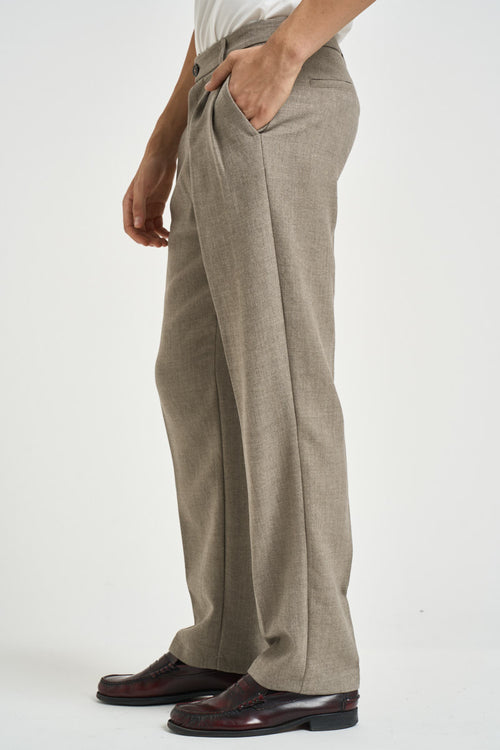 Pantalone uomo con pinces tortora - 2
