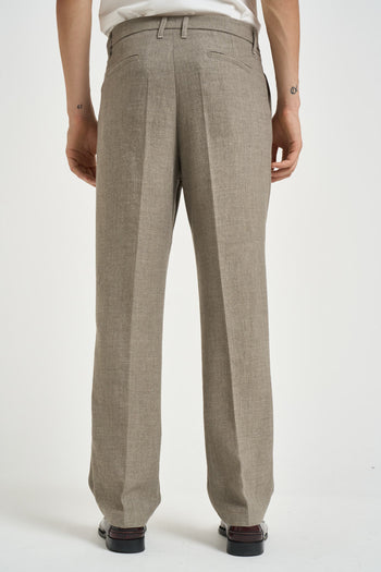 Pantalone uomo con pinces tortora - 3