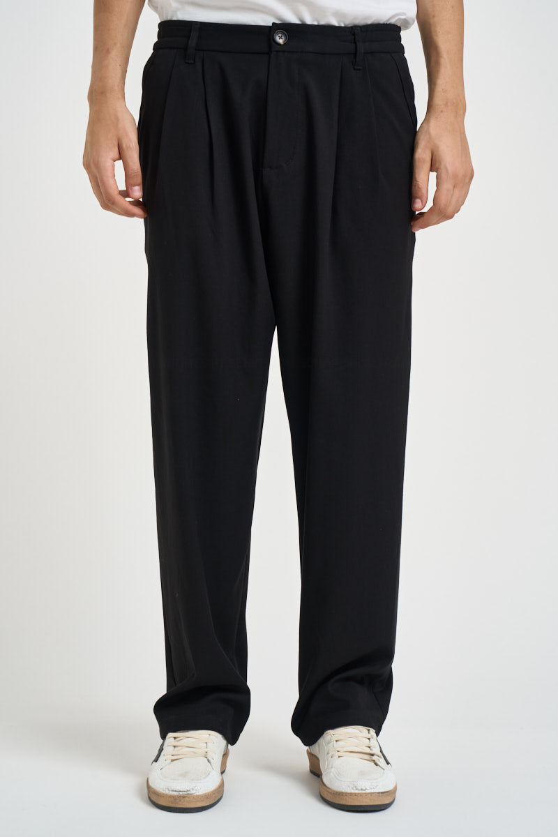 Pantalone uomo con pinces nero PE6IMBV NERO IMPERIAL 