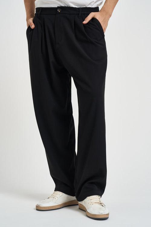 Pantalone uomo con pinces nero - 2