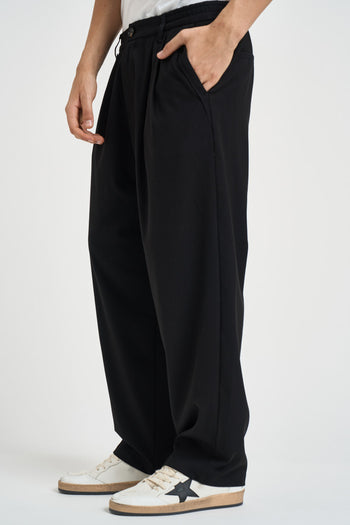 Pantalone uomo con pinces nero - 3