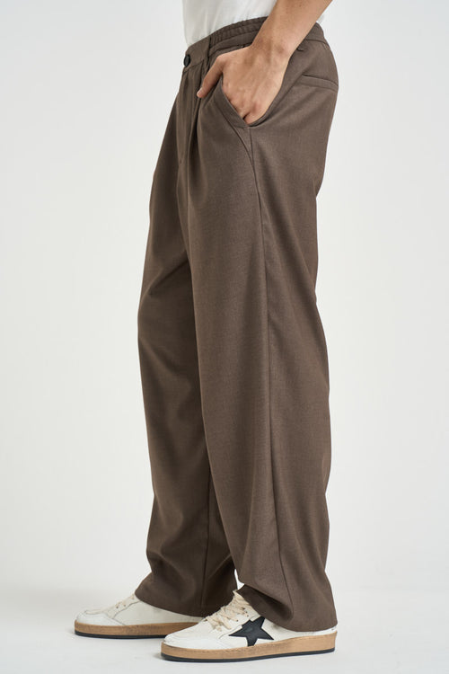 Pantalone uomo con pinces taupe - 2