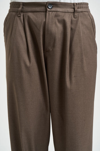 Pantalone uomo con pinces taupe - 5