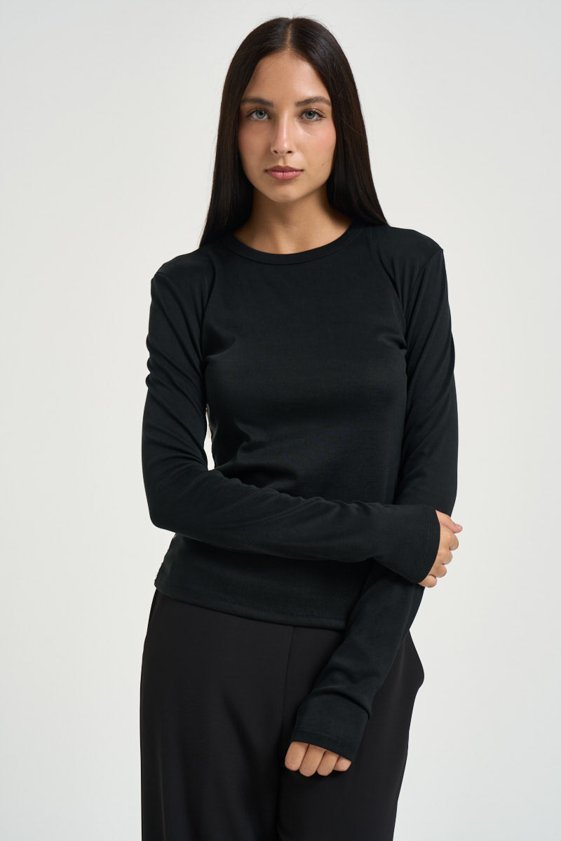 Maglia donna con pizzo nera TAA7MDR NERO IMPERIAL 
