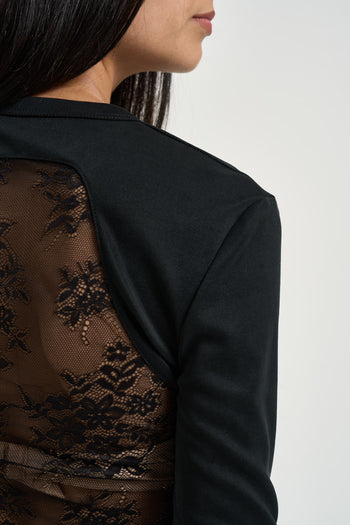 Maglia donna con pizzo nera - 4
