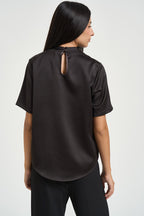 Blusa donna manica corta marrone TAM1MBA DARK COFFEE IMPERIAL 