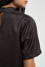 Blusa donna manica corta marrone TAM1MBA DARK COFFEE IMPERIAL 