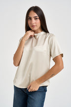 Blusa donna manica corta panna TAM1MBA MARMO IMPERIAL 