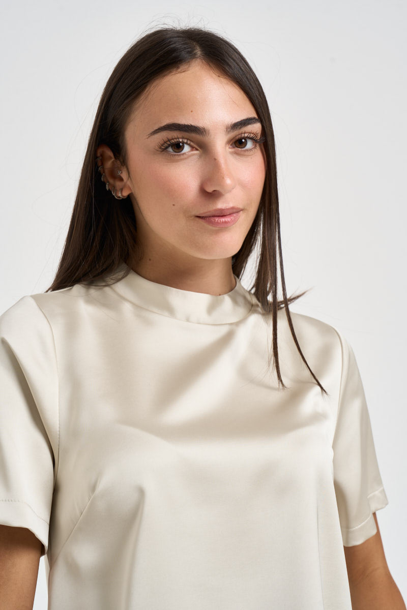 Blusa donna manica corta panna TAM1MBA MARMO IMPERIAL 