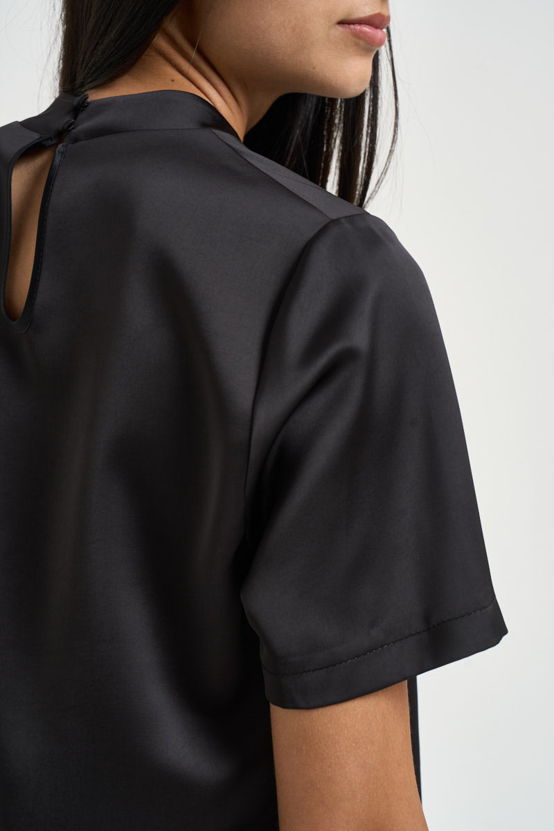 Blusa donna manica corta nera TAM1MBA NERO IMPERIAL 