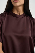 Blusa donna manica corta bordeaux TAM1MBA PLUM NOIR IMPERIAL 