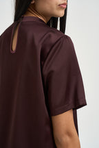 Blusa donna manica corta bordeaux TAM1MBA PLUM NOIR IMPERIAL 