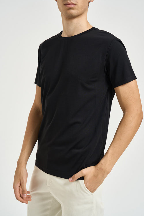 T-shirt uomo giroollo nera - 2