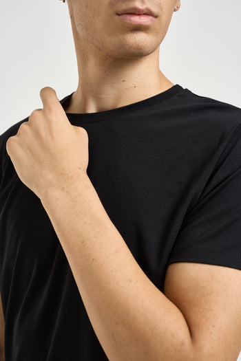 T-shirt uomo giroollo nera - 3