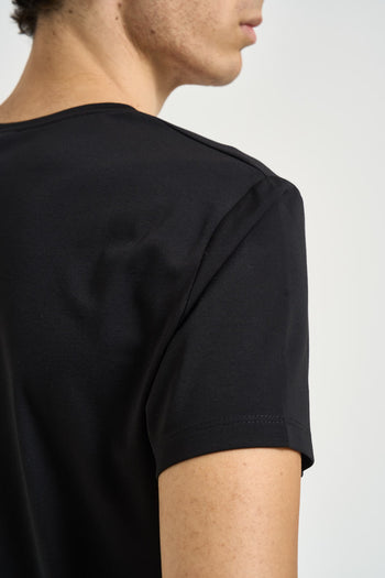 T-shirt uomo giroollo nera - 5