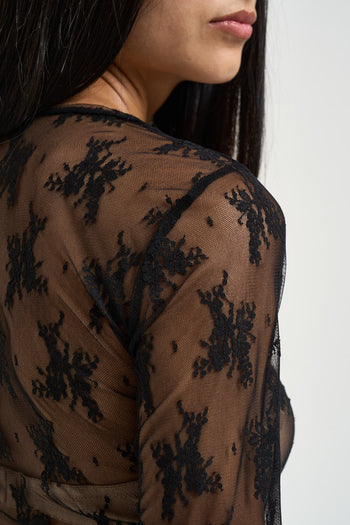 Maglia donna in tulle nera - 4