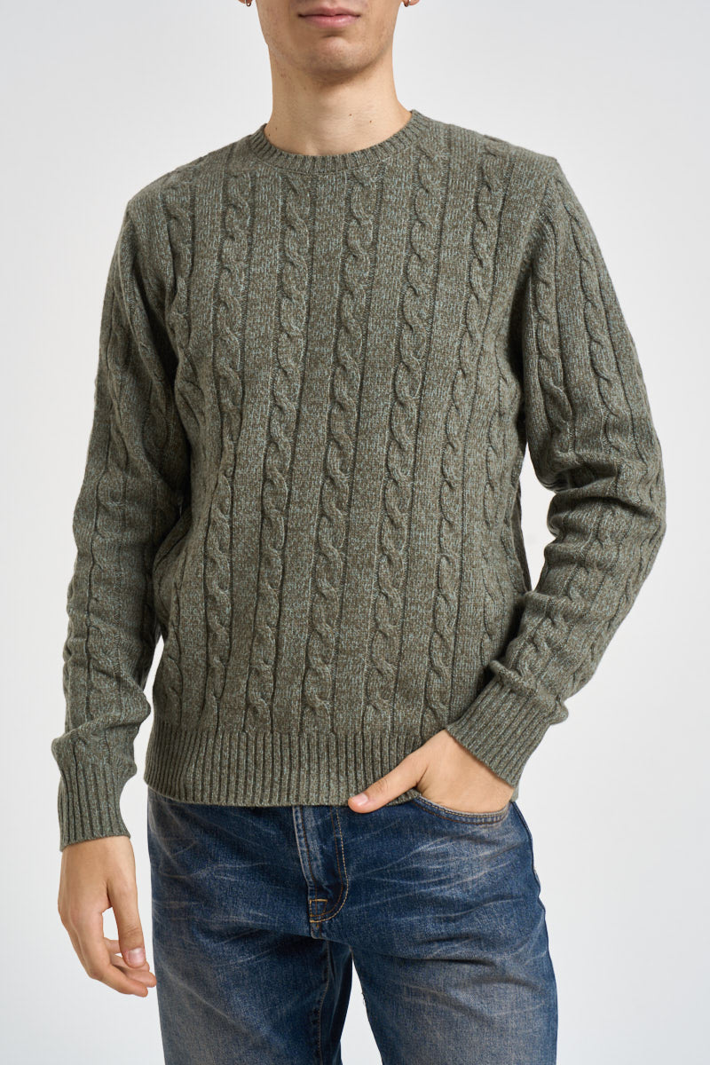 Maglia uomo a trecce verde militare REED 243 IMPURE 