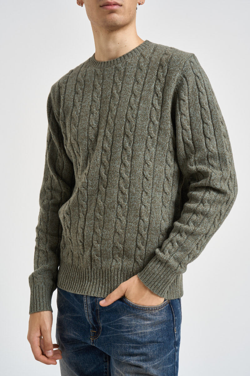 Maglia uomo a trecce verde militare REED 243 IMPURE 