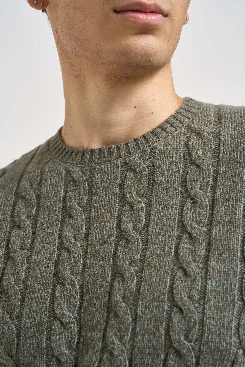 Maglia uomo a trecce verde militare REED 243 IMPURE 