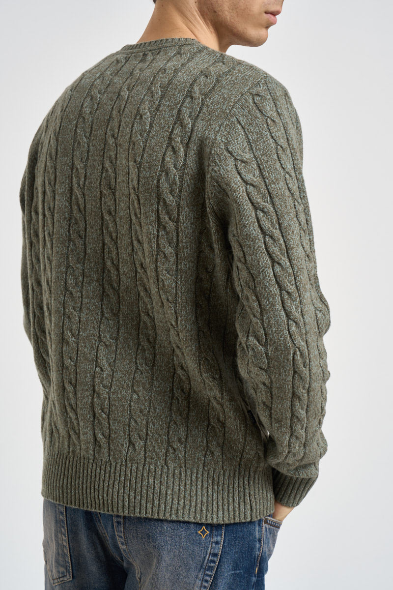Maglia uomo a trecce verde militare REED 243 IMPURE 