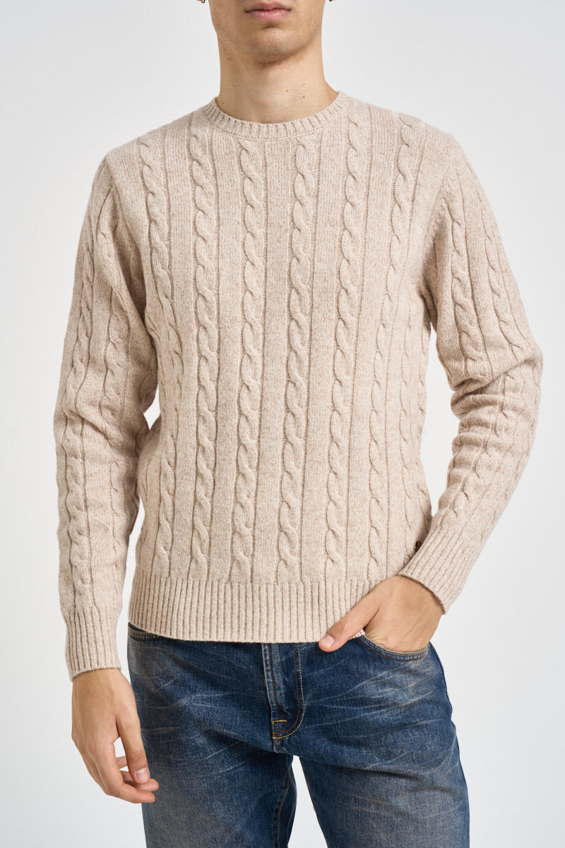 Maglia uomo a trecce beige REED C56 IMPURE 