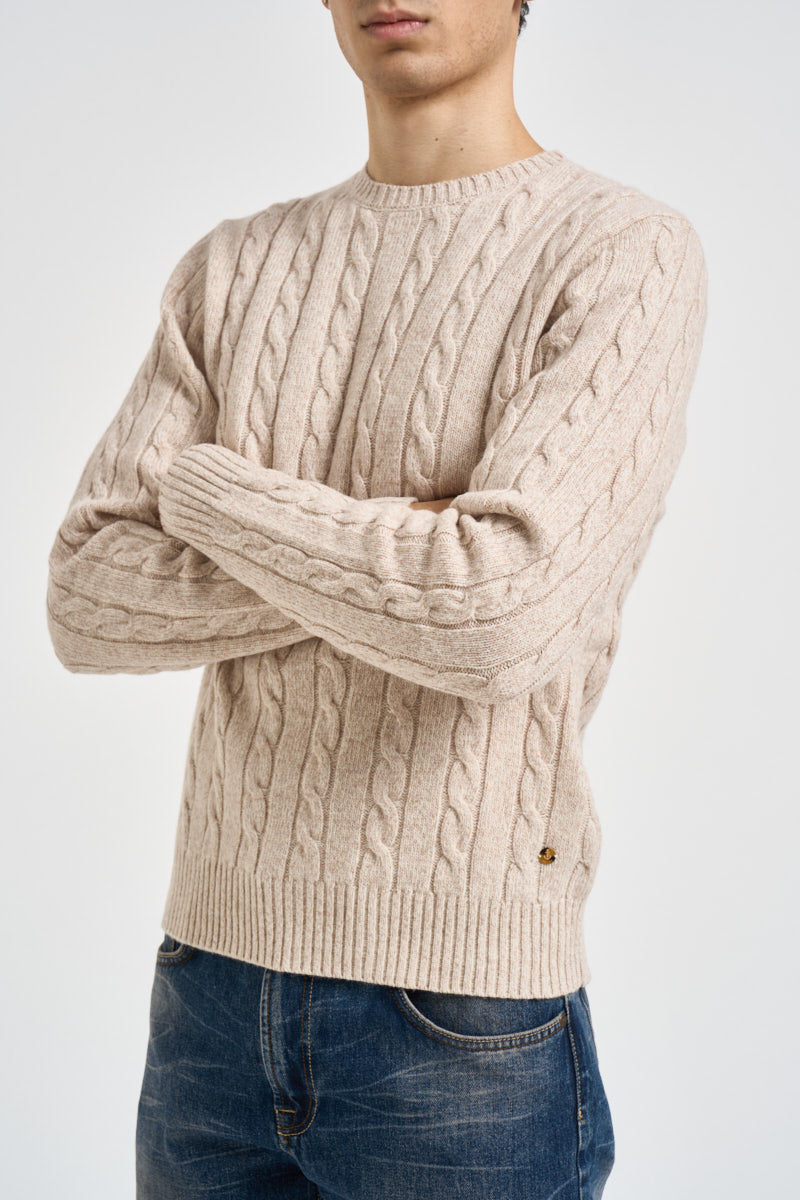 Maglia uomo a trecce beige REED C56 IMPURE 