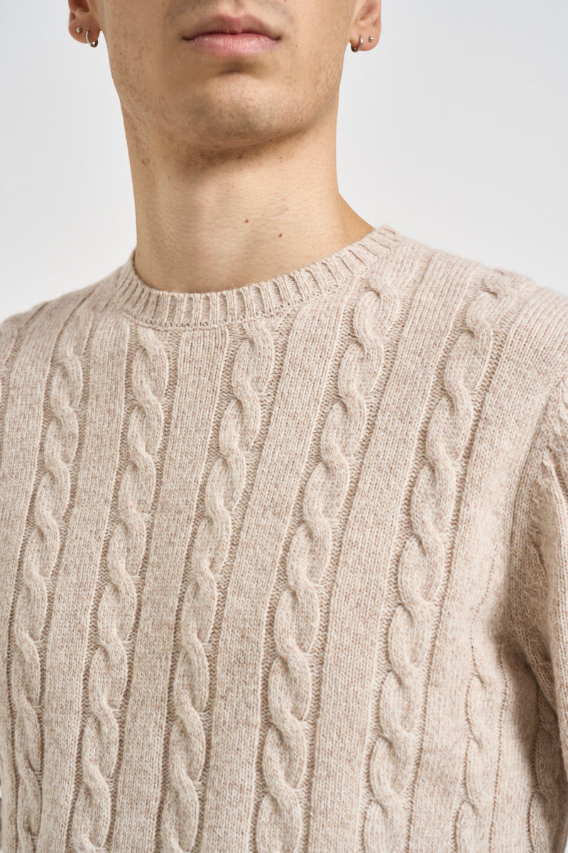 Maglia uomo a trecce beige REED C56 IMPURE 