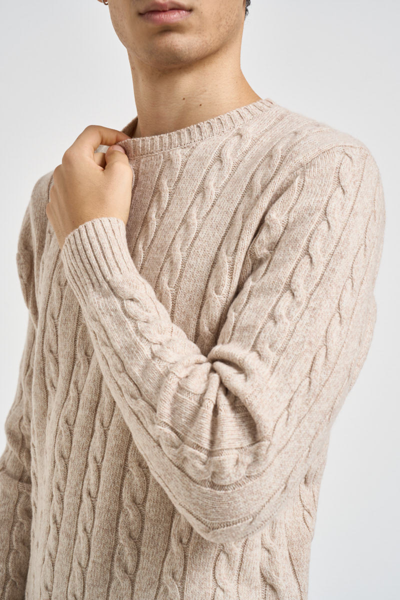 Maglia uomo a trecce beige REED C56 IMPURE 