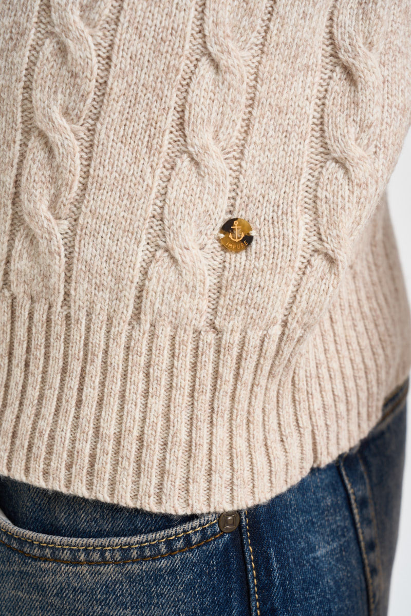 Maglia uomo a trecce beige REED C56 IMPURE 