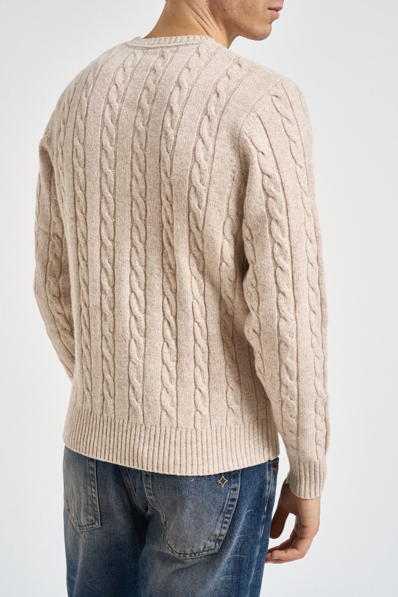 Maglia uomo a trecce beige REED C56 IMPURE 