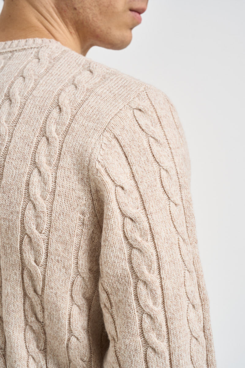 Maglia uomo a trecce beige REED C56 IMPURE 
