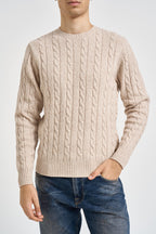 Maglia uomo a trecce beige REED C56 IMPURE 