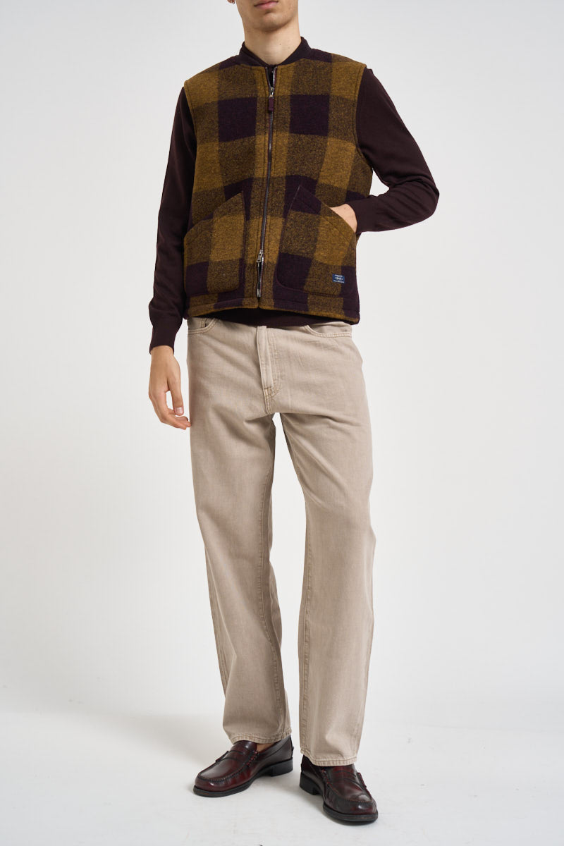 Gilet uomo a quadri ocra e marrone TERRY102 202 IMPURE 