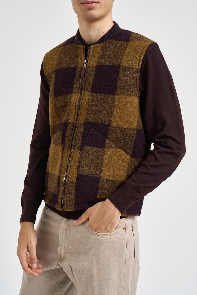 Gilet uomo a quadri ocra e marrone TERRY102 202 IMPURE 