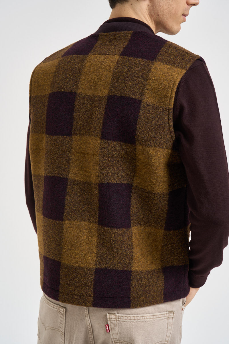 Gilet uomo a quadri ocra e marrone TERRY102 202 IMPURE 