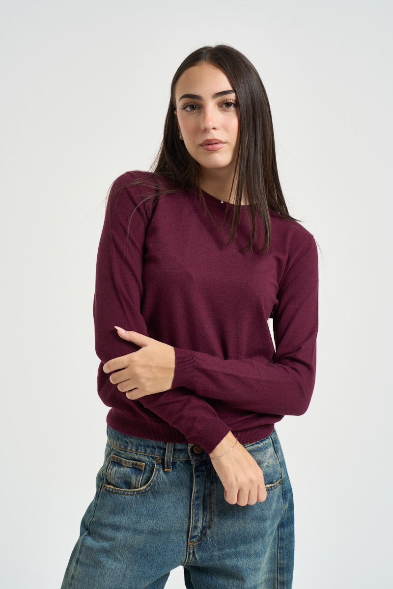 Maglia donna girocollo bordeaux DGF6900 BORDEAUX INCLOTH 
