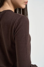 Maglia donna girocollo marrone DGF6900 MORO INCLOTH 