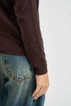 Maglia donna girocollo marrone DGF6900 MORO INCLOTH 